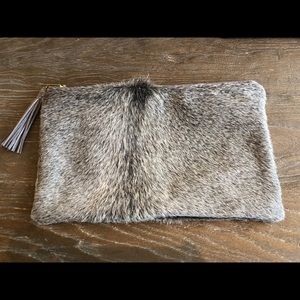 Parker and Hyde Grey Genuine Calf Hair Clutch